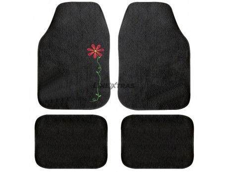 Kit 4 Tapis Moquette Flowers