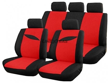 Juego Fundas Asiento Scenario Rojo / Negro