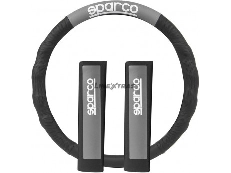 Cobertura de Volante Sparco Corsa + Almofadas Cinza