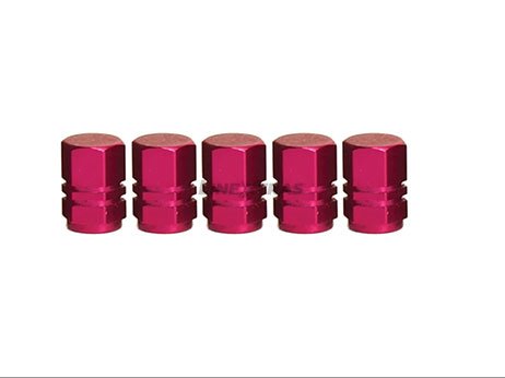 [03.00284VE] Tampas de valvulas 5 pcs vermelho