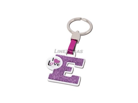 [04.LLA01005] Llavero Letra "E" Rosa