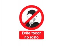 Sticker 25x30Cm "Avoid touching the face"