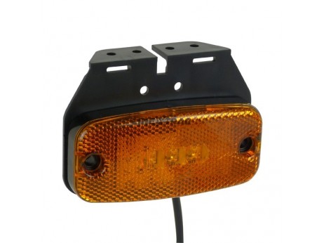 LUZ LATERAL SINALIZAÇÃO LED LARANJA C/ SUPORTE 9-32V