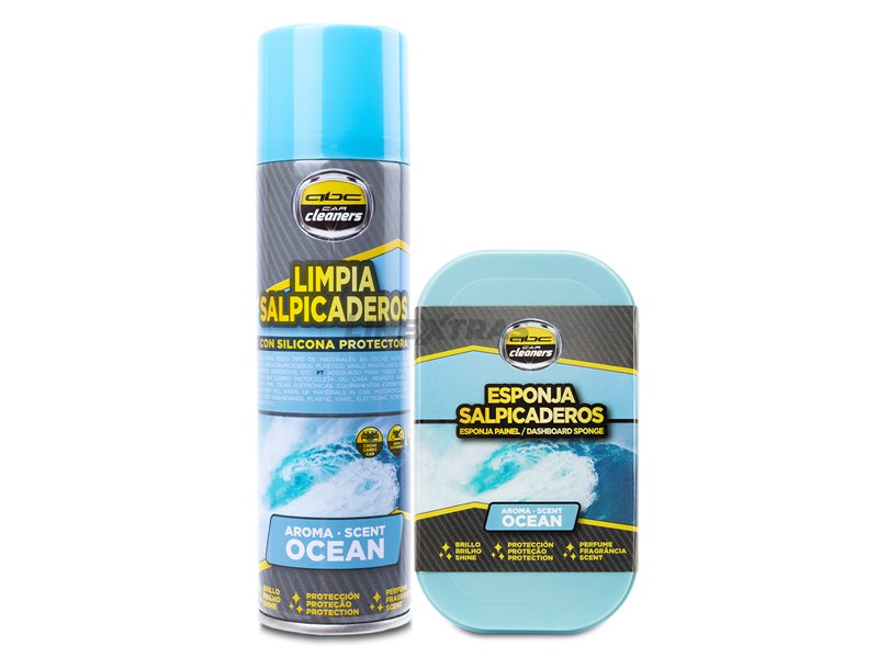Kit spray y esponja para plásticos de interior - OCEAN