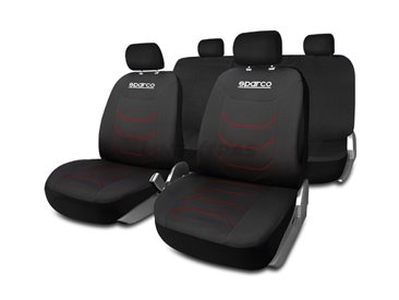 [27.SPCS441RD] Kit Covers Seat Corsa Black/Red Sparco