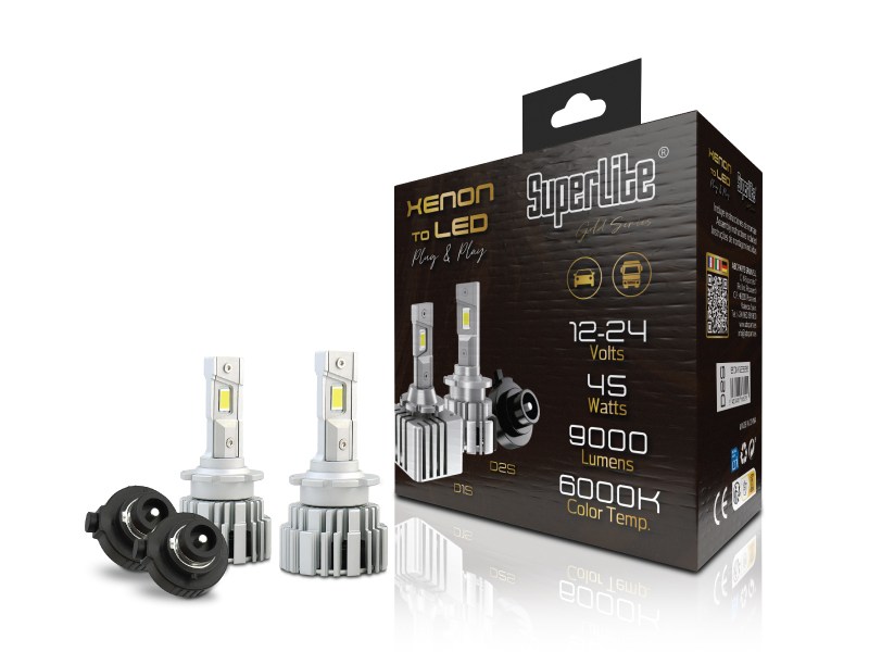 KIT LAMPADAS CONV XENON A LED D2S GOLD