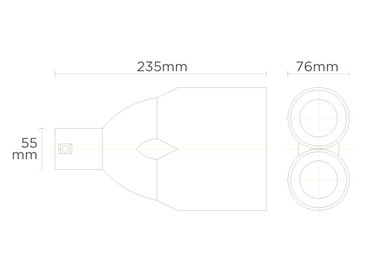 EMBOUT D'ECHAPPEMENT DOUBLE ROND EN CARBONE