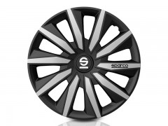 TAMPÕES SPARCO MILANO BICOLOR PRETO+PRATA 14''