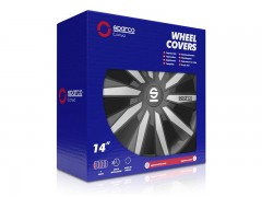 TAMPÕES SPARCO MILANO BICOLOR PRETO+PRATA 14''