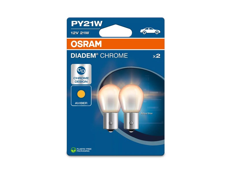 06.7507DC-2BL - LAMPES OSRAM PY21W 12V 21W BAU15S DIADEM CHROME
