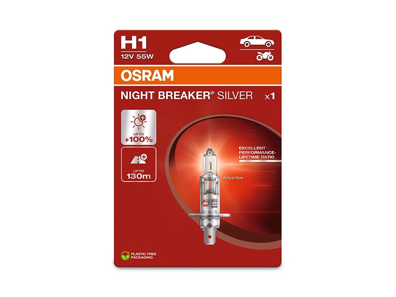 06.64150NBS-1BL - LAMPADA H1 OSRAM NIGHT BREAKER SILVER (BL1)