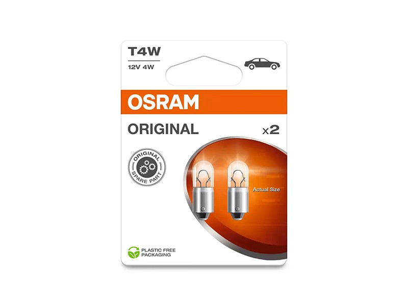 06.3893-2BL- OSRAM T4W LAMPS (BA9S) 12V 4W (BL2)