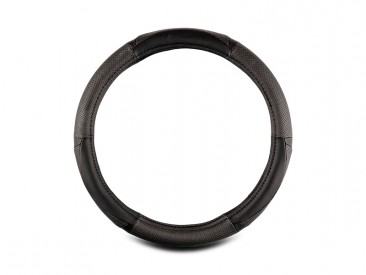 04.PWFV1003 - BLACK LEATHER STEERING WHEEL COVER