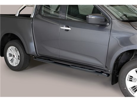 BLACK OVAL SIDE STEPS W/O ISUZU D-MAX 2024+
