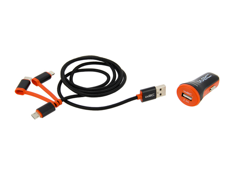 [72.7272] WRC KIT CHARGEUR 3 EN 1 UNIVERSEL : PRISE ALLUME-CIGARE ET CÂBLE MULTI-EMBOUTS