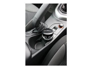 WRC POUBELLE DE BORD RIGIDE NOIRE CONTOUR CHROMÉ RANGEMENT VOITURE