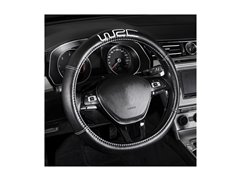 WRC COUVRE-VOLANT NOIR BRODÉ ARGENT UNIVERSEL