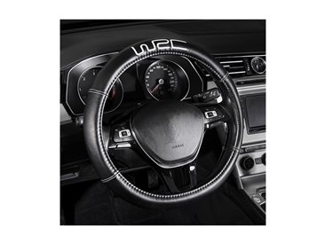 WRC COUVRE-VOLANT NOIR BRODÉ ARGENT UNIVERSEL