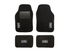 [72.7434] WRC 4 TAPIS DE SOL UNIVERSELS EN MOQUETTE VELOUR NOIR FINITION BRODERIE ARGENT
