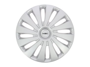 [72.7585] WRC LOT DE 4 ENJOLIVEURS GRIS MÉTALLISÉS POUR TOUT TYPE DE ROUE 15 POUCES