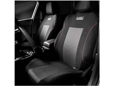 WRC SET HOUSSES DE SIÈGE AUTO AVANT ARRIÈRE 2/3, 1/3 AVEC SURPIQÛRE ROUGE