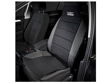 WRC COUVRE-SIÈGE UNIVERSEL NOIR SURPIQÛRE ROUGE LOOK SPORT 54X125CM
