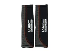 [72.7593] WRC 2 FOURREAUX DE CEINTURE TISSU NOIR IMPRIMÉ CARBONE AVEC SURPIQÛRE ROUGE