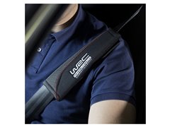 WRC 2 FOURREAUX DE CEINTURE TISSU NOIR IMPRIMÉ CARBONE AVEC SURPIQÛRE ROUGE