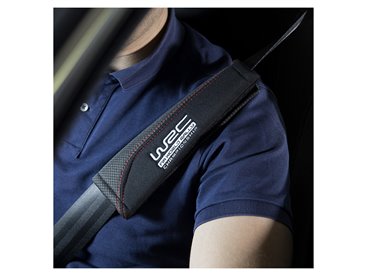 WRC 2 FOURREAUX DE CEINTURE TISSU NOIR IMPRIMÉ CARBONE AVEC SURPIQÛRE ROUGE