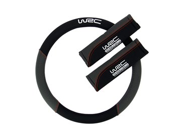 [72.7595] WRC KIT COUVRE VOLANT+FOURREAU DE CEINTURE STYLE RACING AVEC SURPIQÛRE ROUGE