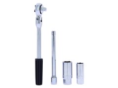 [72.211319] PRECISION STEEL SPARK PLUG WRENCH 16-21 RATCHET
