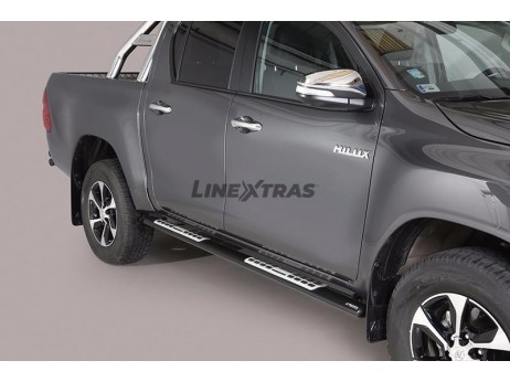 Estriberas Toyota Hilux Revo 2016+ DC Inox Negro DSP