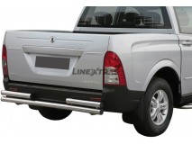 Double Rear Protection Ssangyong Actyon Sports 07-12 Stainless Steel 63MM