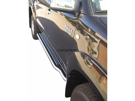 Marche Pieds Toyota Hilux 06-16 DC Inoxydable Avec Plateforme