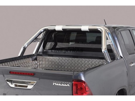 Doble Roll-Bar Toyota Hilux Revo 2016+ Inox C/ Traviesa Lateral