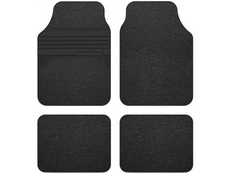 Juego 4 Alfombras PVC + Moqueta Goodyear Negro GOD9018