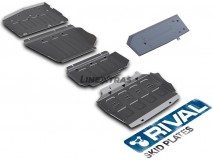 Kit 5 Proteções Inferiores 6mm Aluminio С/ Prot. Dep. Combustivel Ford Ranger 2012+ Rival